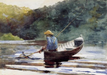 Niño Pesca Realismo pintor marino Winslow Homer Pinturas al óleo